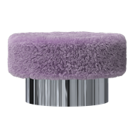 Zeon Ottoman - Rnd - Faux Fur Cover
